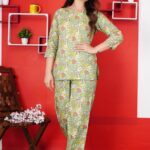 Green night suit set