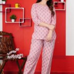 Pink color night suit set