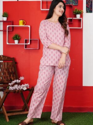 Pink color night suit set