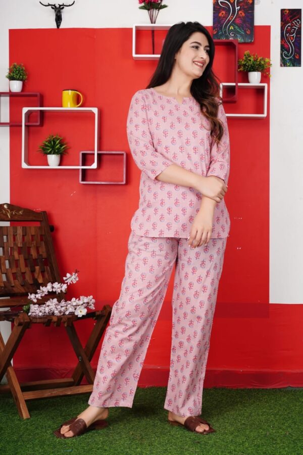 Pink color night suit set