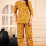 Mustard Blossom Night Suit Set