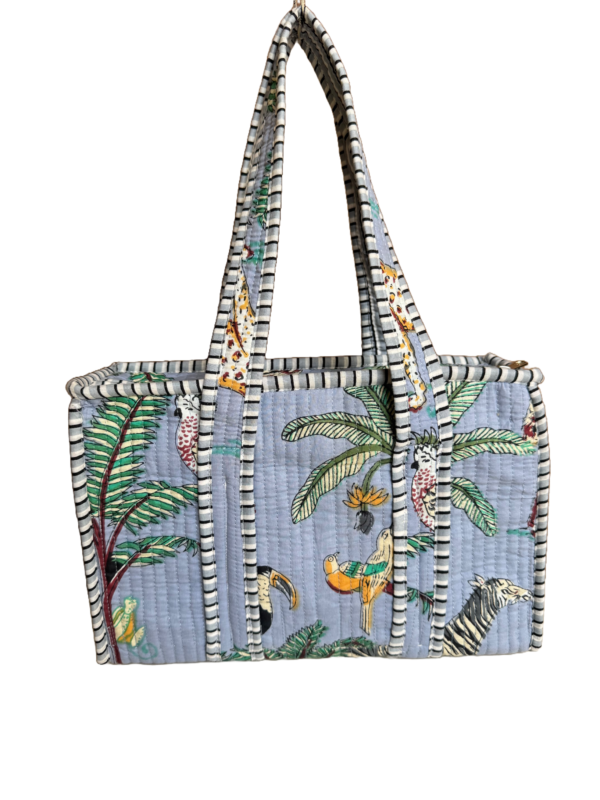 Jungle Print Quilted Tote Bag