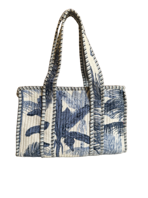 Tropical Print Quilted Tote Bag