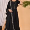 Black Solid Anarkali With Stole