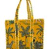 Yellow Jungle Print Quilted Tote Bag