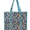 Cream Leopard Print Quilted Tote Bag