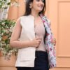 White Cotton Silk Reversible Quilted Sleeveless Jacket