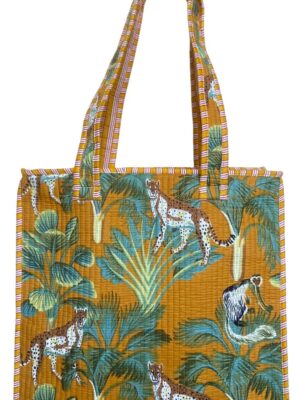 Mustard Wild Cotton Quilted Tote Bag