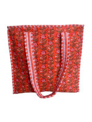 Orange Blossom Cotton Quilted Tote