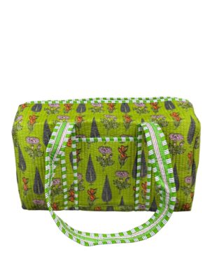 GREEN FLORAL DUFFLE BAG