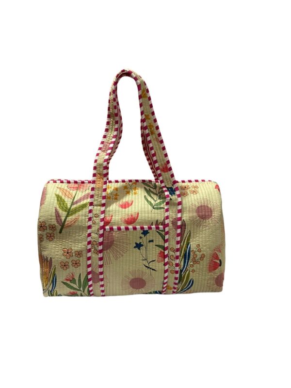 BEIGE TROPICAL DUFFLE BAG