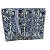 White Blue All Over Printed Quilted Tote Bag