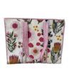 Cream Tropical Print Quilted Tote Bag