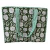 Green Blossom Quilted Tote Bag