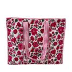 Rosy Red Quilted Tote Bag