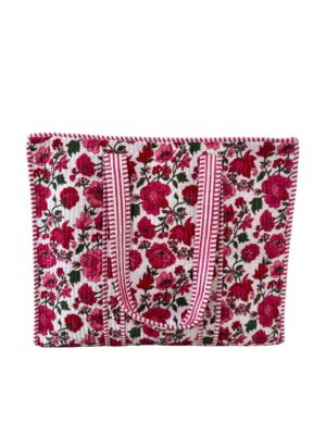 Rosy Red Quilted Tote Bag