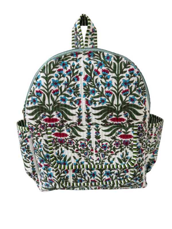 Hand Crafted Floral Quilted Backpack