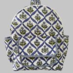 White Lattice Printed Quilted Backpack