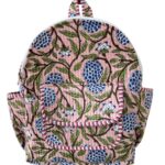 Pink Floral Quilted Backpack