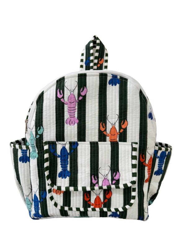 Multi Lobster Printed Quilted Backpack
