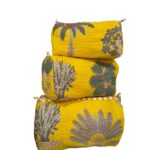 YELLOW TROPICAL MULTI UTILITY POUCHES SET