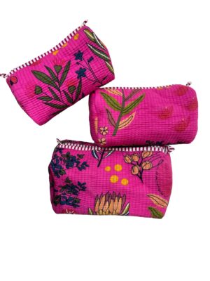 HOT PINK TROPICAL MULTI UTILITY POUCHES SET