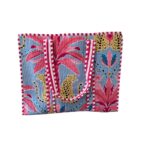 Grey Tropical Quilted Tote