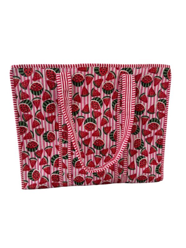 Red Fruity Quilted Tote Bag
