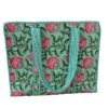 Green Floral Quilted Tote Bag