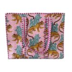 Pink Leopard Print Quilted Tote Bag