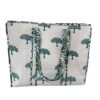White And Green Quilted Tote Bag
