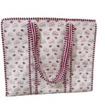 White Elephant Print Quilted Tote Bag