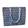 Baby Blue Floral Quilted Tote Bag