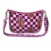 Deep Maroon Checked Tiger Print Sling Bag