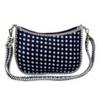 Blue Checked Print Sling Bag