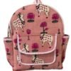Peach Pichwai Printed Quilted Backpack