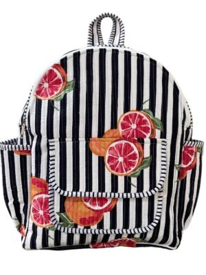 Black Fruity Quilted Backpack