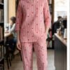 Pink Heart Printed Night Suit Set