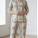 Black And White Cotton Night Dress